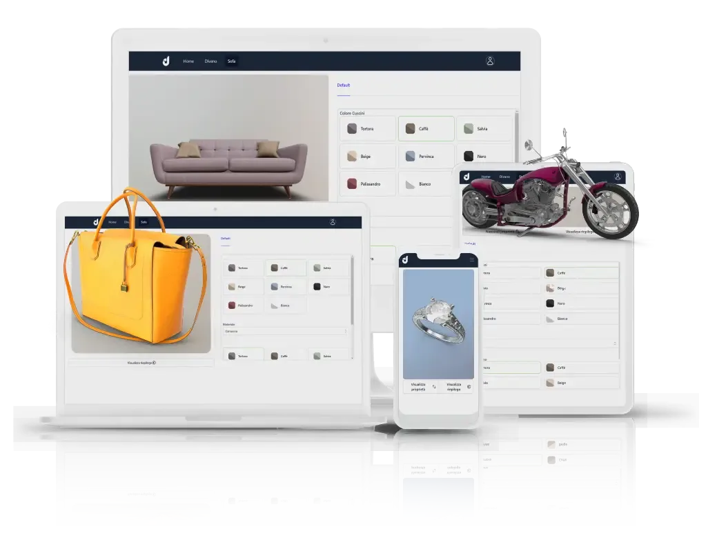 Configuratore 3D CPQ — visualizzazione prodotto in tempo reale